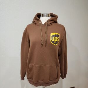 Wipeout UPS United Parcel Serviced Hoodie Sweatshirt Brown size Large